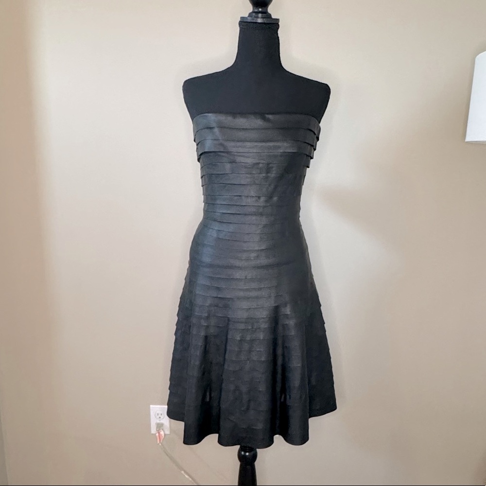 ***SOLD**Black leather laser cut dress